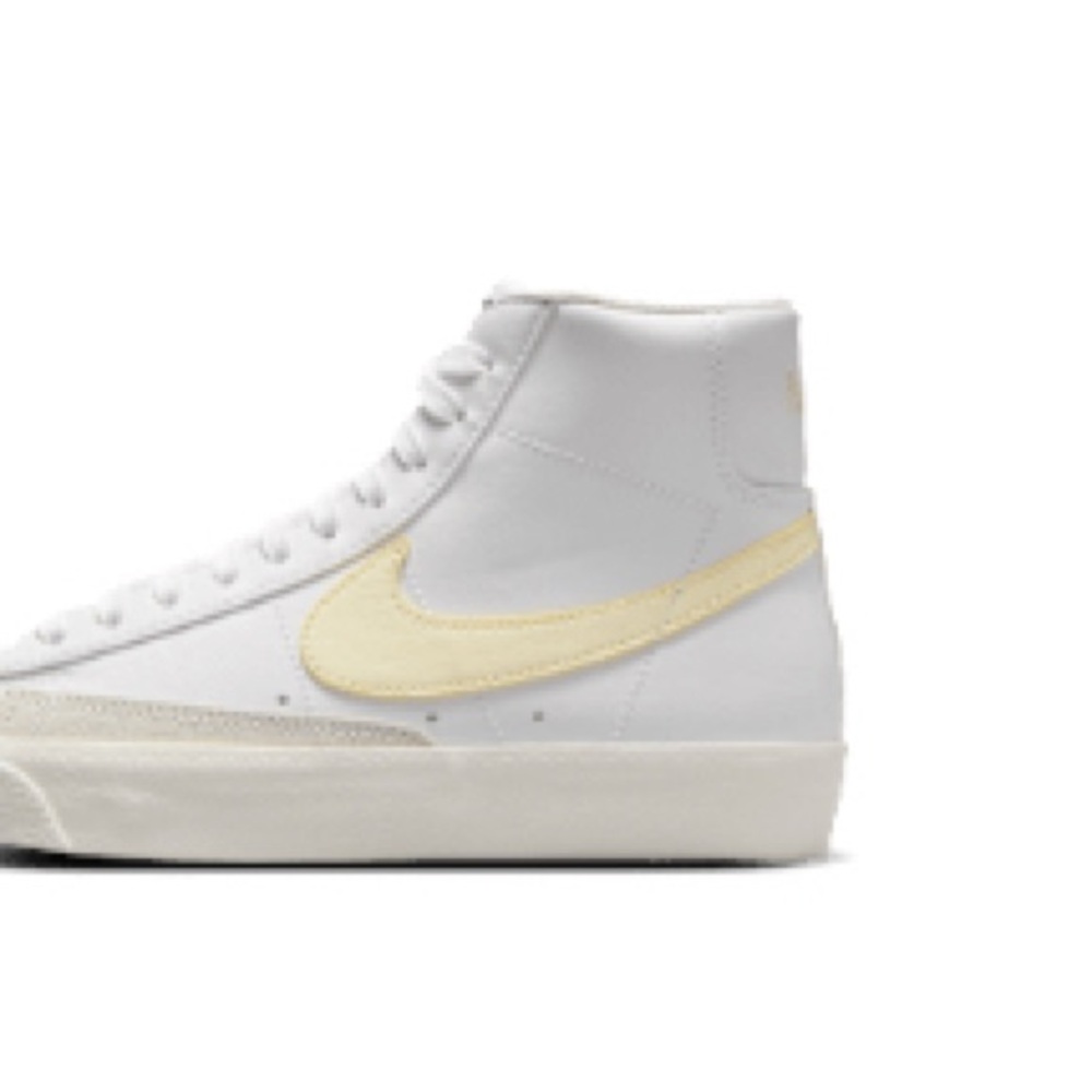 Nike White and Gray Blazer Mid '77 Sneakers